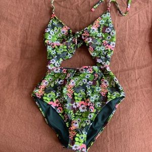 AERIE TIE CUTOUT ONE PIECE SWIMSUIT